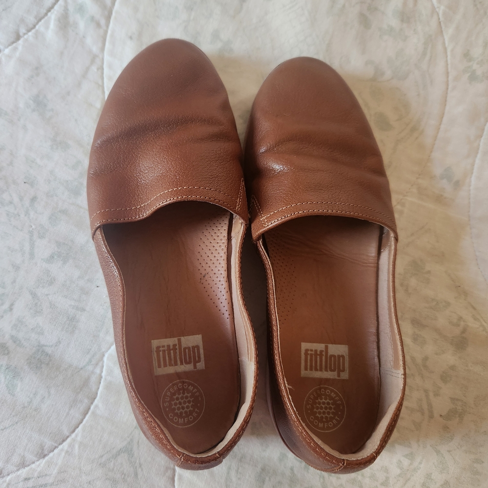 Fitflop Brown Leather Slip-On Loafers